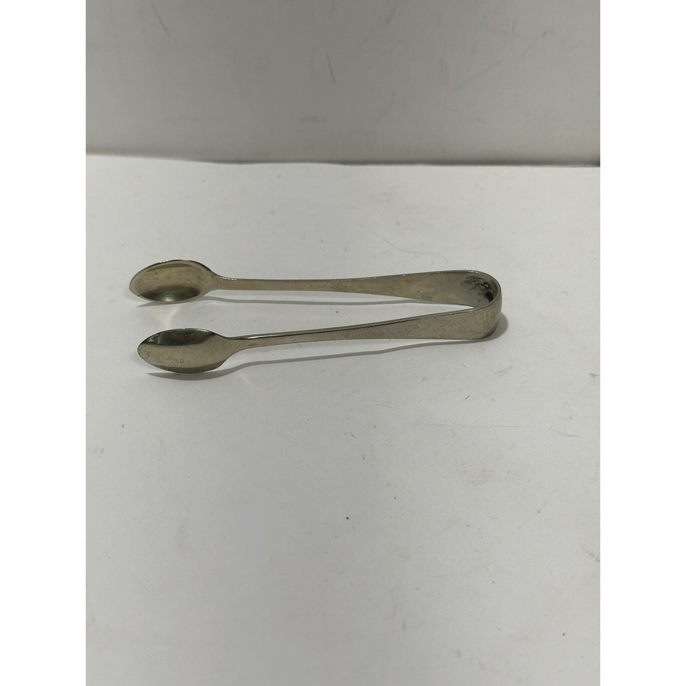 Vintage Johnston & Courtti Carlisle Silver Metal 4in Mini Ice Sugar Tongs